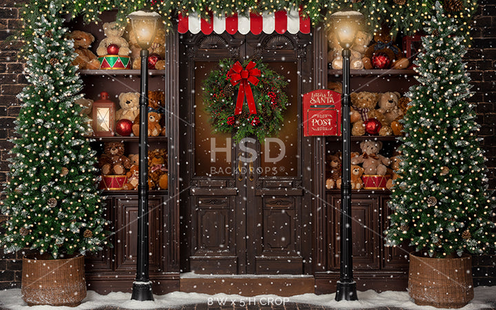 Pine Beary Lane (with snow) - HSD Photography Backdrops 