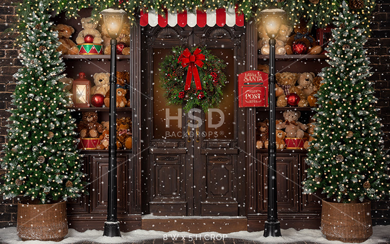 Pine Beary Lane (with snow) - HSD Photography Backdrops 