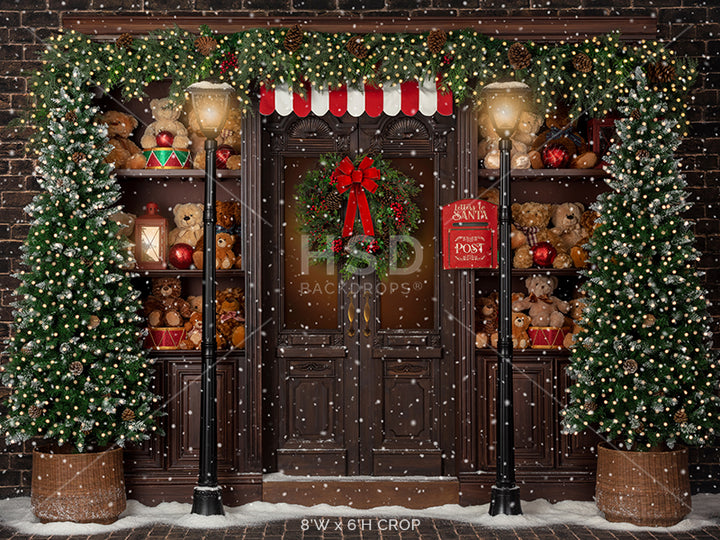 Pine Beary Lane (with snow) - HSD Photography Backdrops 