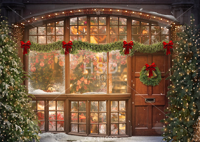NORTH POLE TOY SHOP クリスマスディスプレイ Christmas Toy Shop backdrop with winter North Pole background