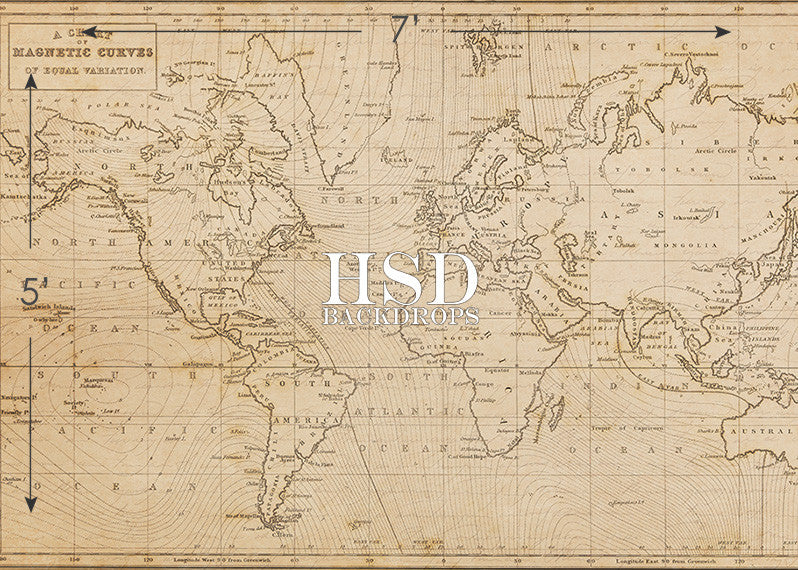 Old Map - HSD Photography Backdrops 