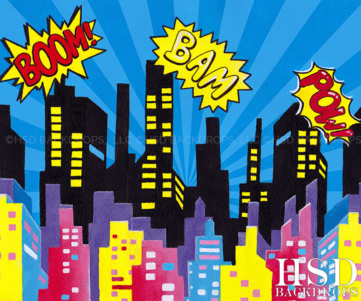 Superhero Skyline - HSD Photography Backdrops 