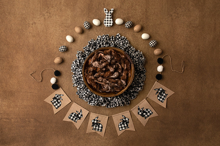Checkered Bunny Banner - HSD Photography Backdrops 