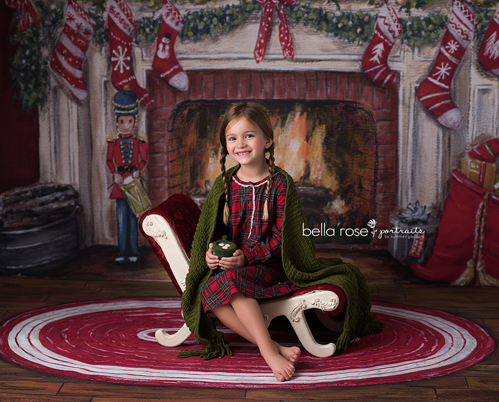 Christmas Fireplace - HSD Photography Backdrops 