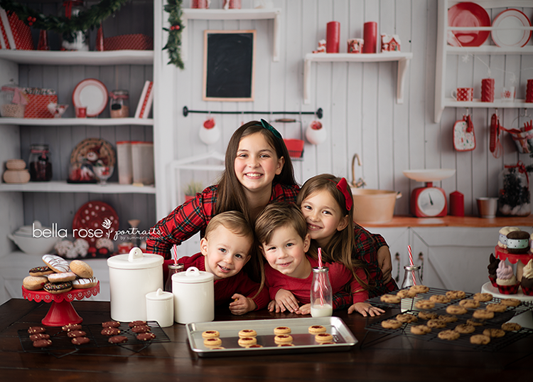 Baking Christmas Cookies in the Kitchen - HSD Photography Backdrops 