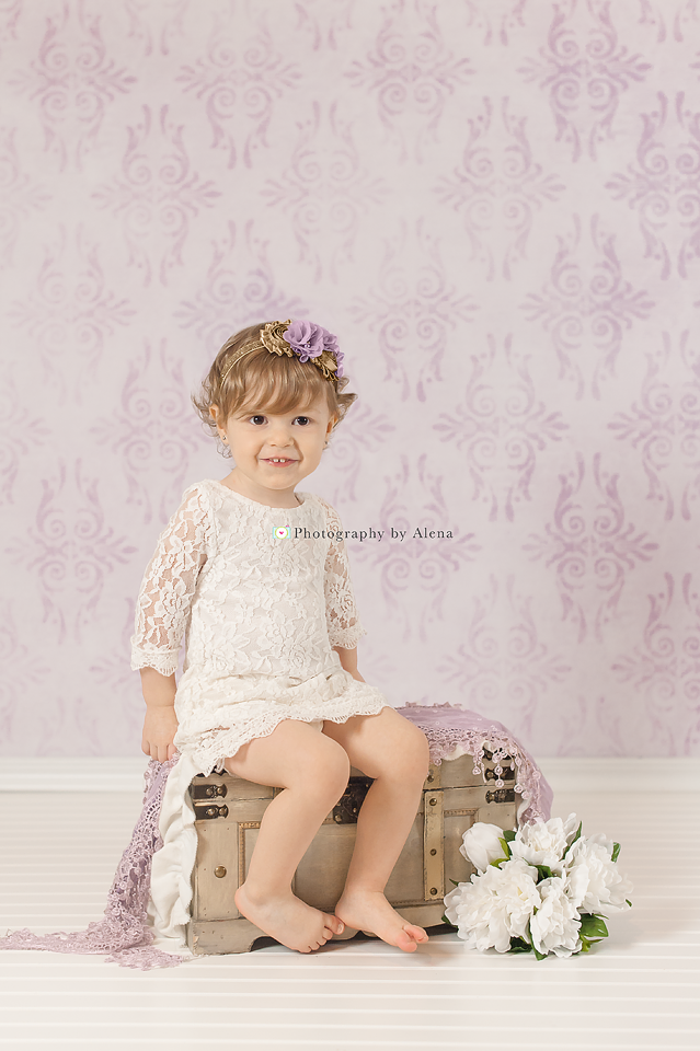 Vintage Damask Purple - HSD Photography Backdrops 