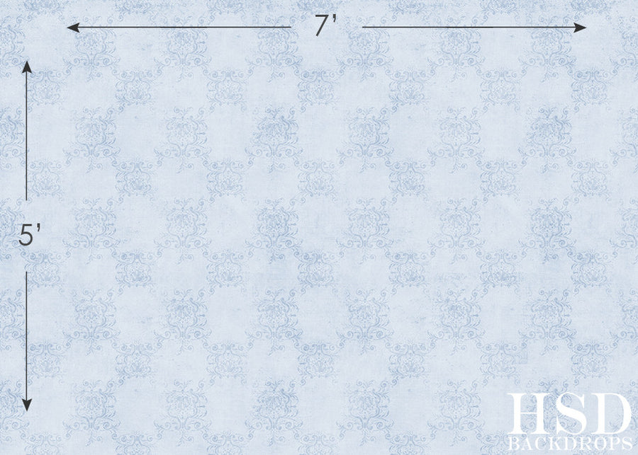 Vintage Damask Baby Blue - HSD Photography Backdrops 