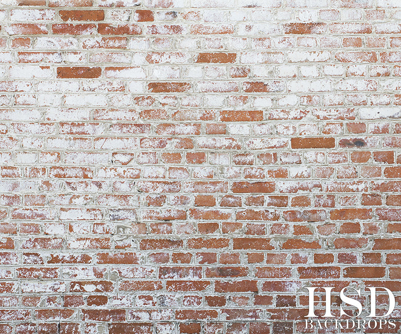 Red & White Brick Wall - HSD Photography Backdrops 