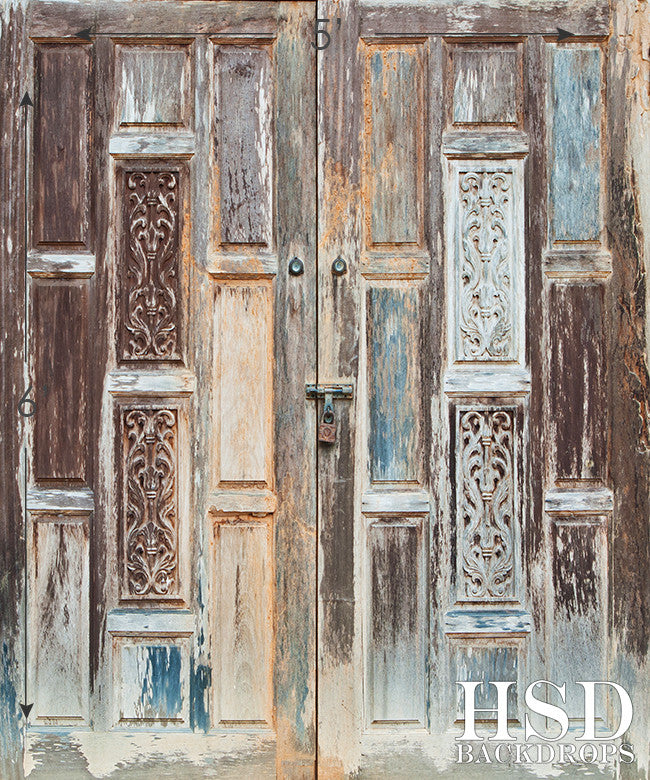 Vintage Wood Doors - HSD Photography Backdrops 