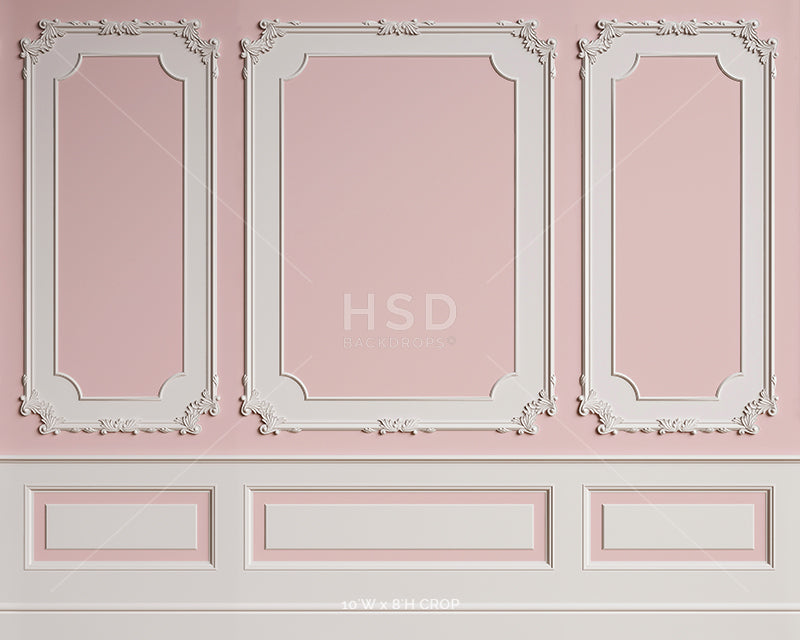 Vintage Pink Wainscot Wall - HSD Photography Backdrops 