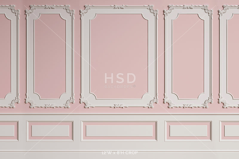 Vintage Pink Wainscot Wall - HSD Photography Backdrops 