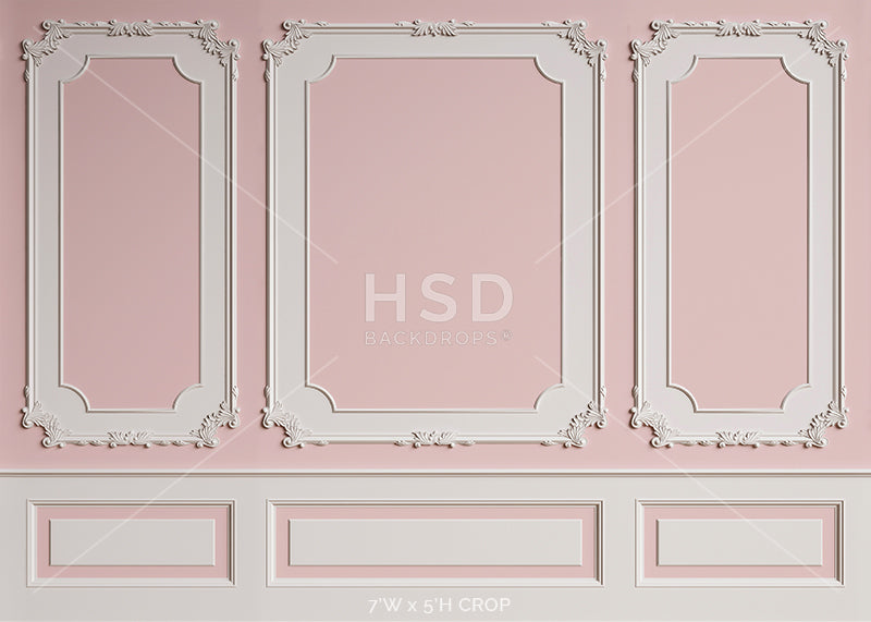 Vintage Pink Wainscot Wall - HSD Photography Backdrops 