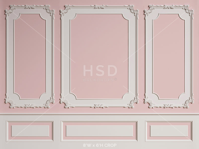 Vintage Pink Wainscot Wall - HSD Photography Backdrops 
