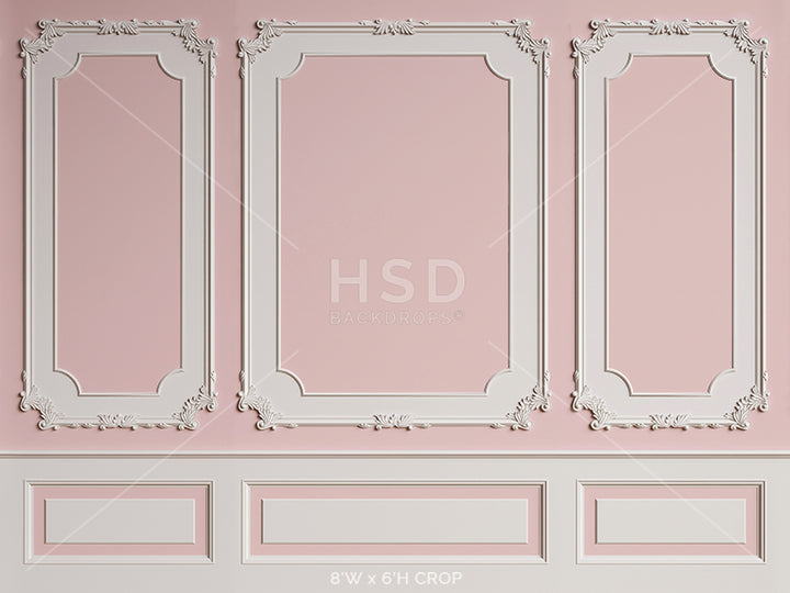 Vintage Pink Wainscot Wall - HSD Photography Backdrops 