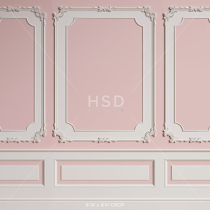 Vintage Pink Wainscot Wall - HSD Photography Backdrops 