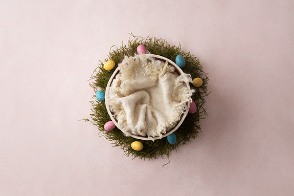 Easter Basket Cream | Easter Eggs Coll. | Digital - HSD Photography Backdrops 