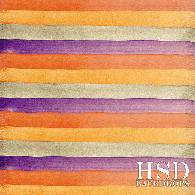 Halloween Watercolor Stripes - HSD Photography Backdrops 