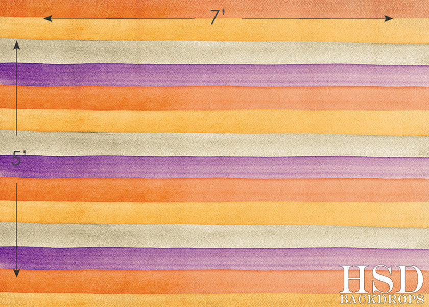 Halloween Watercolor Stripes - HSD Photography Backdrops 