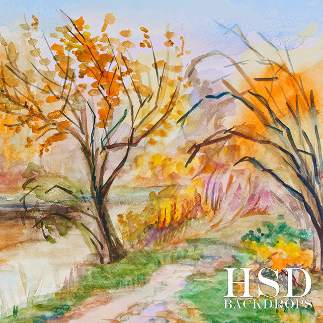 Autumn in Watercolor - HSD Photography Backdrops 