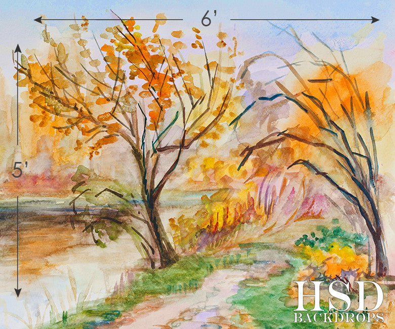 Autumn in Watercolor - HSD Photography Backdrops 