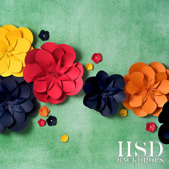 Paper Flowers Set Up - HSD Photography Backdrops 
