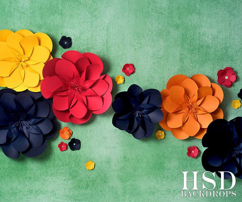 Paper Flowers Set Up - HSD Photography Backdrops 