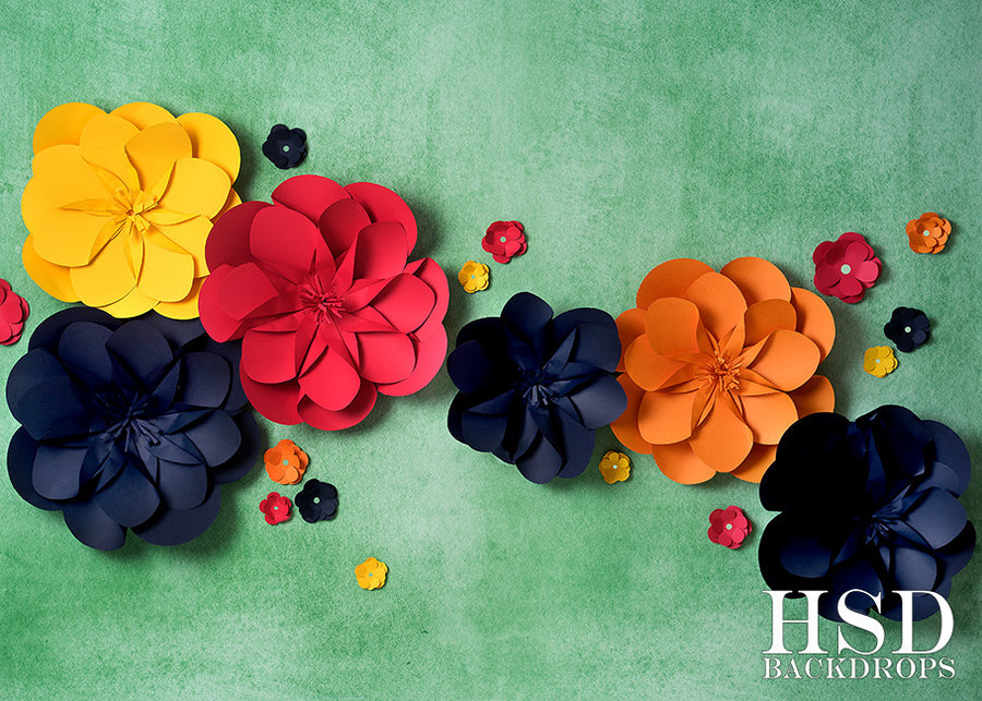 Paper Flowers Set Up - HSD Photography Backdrops 