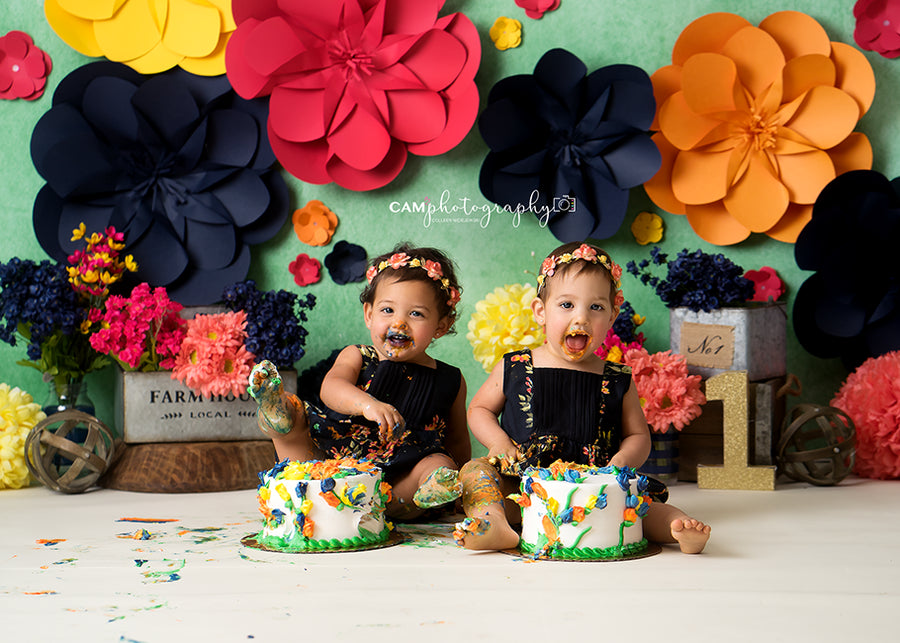 Paper Flowers Set Up - HSD Photography Backdrops 
