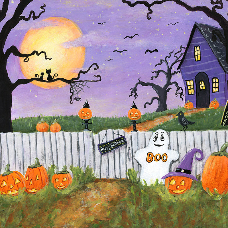Painted Halloween Photo Backdrop for Children's Studio Portrait Photos