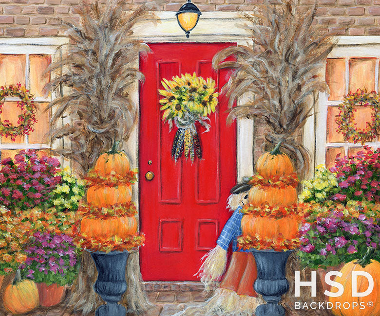 Red Fall Door - HSD Photography Backdrops 