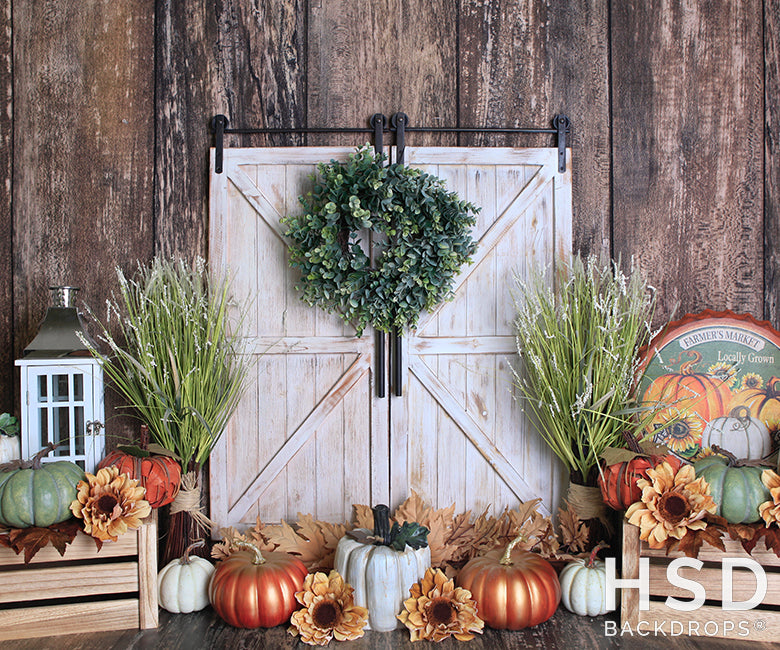 Autumn Door Set Up - HSD Photography Backdrops 