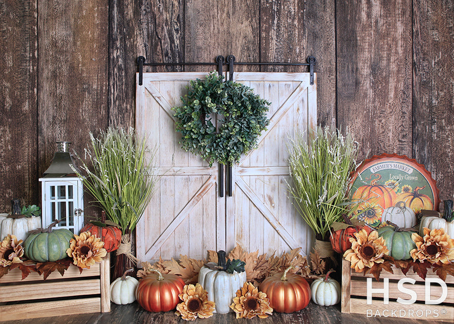 Autumn Door Set Up - HSD Photography Backdrops 