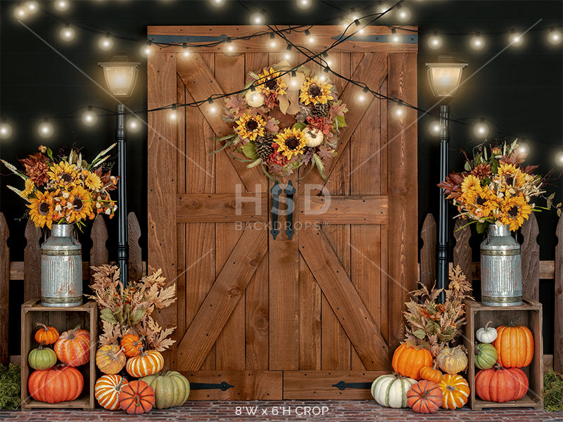Harvest Door with Lights - HSD Photography Backdrops 