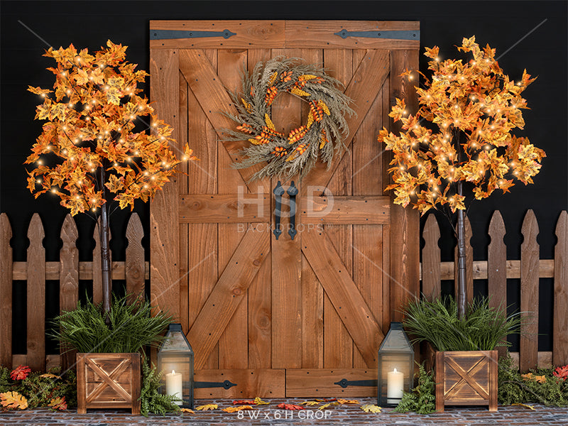 Fall Front Door - HSD Photography Backdrops 