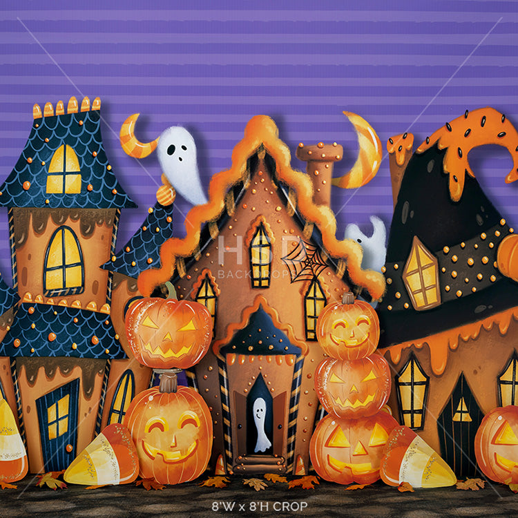 Gingerbread Halloween Village - HSD Photography Backdrops 