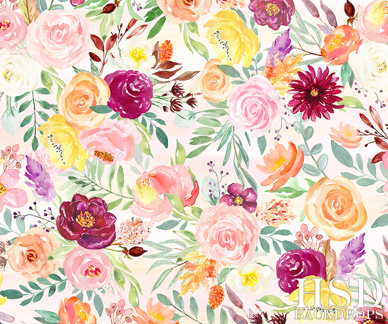 Painted Floral | Giselle - HSD Photography Backdrops 