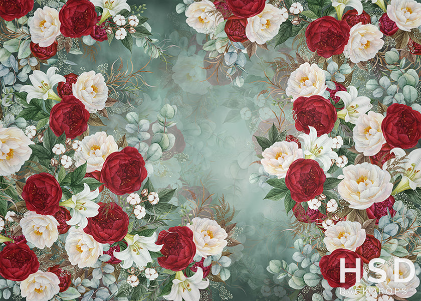 Kate Christmas Floral - HSD Photography Backdrops 