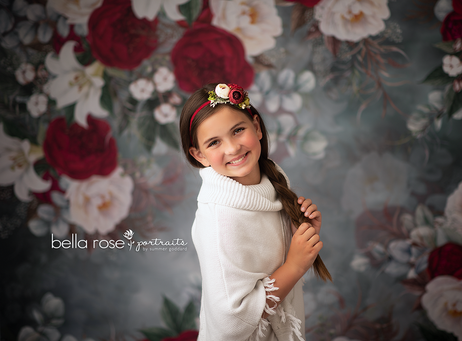 Kate Christmas Floral - HSD Photography Backdrops 