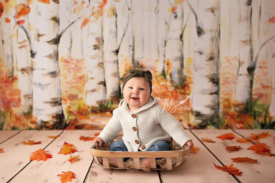 Autumn Birch Trees - HSD Photography Backdrops 