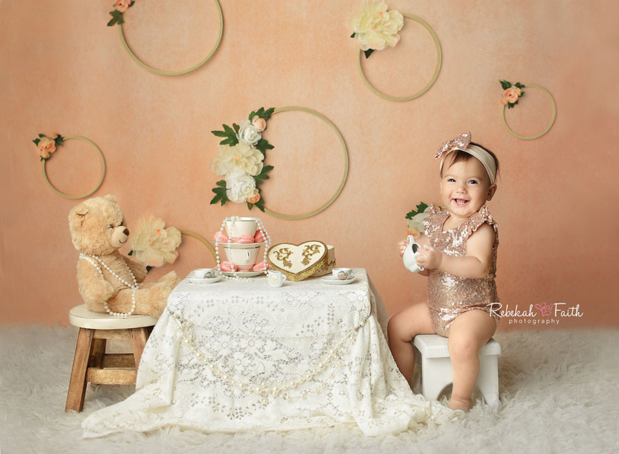 Peach Floral Hoops - HSD Photography Backdrops 