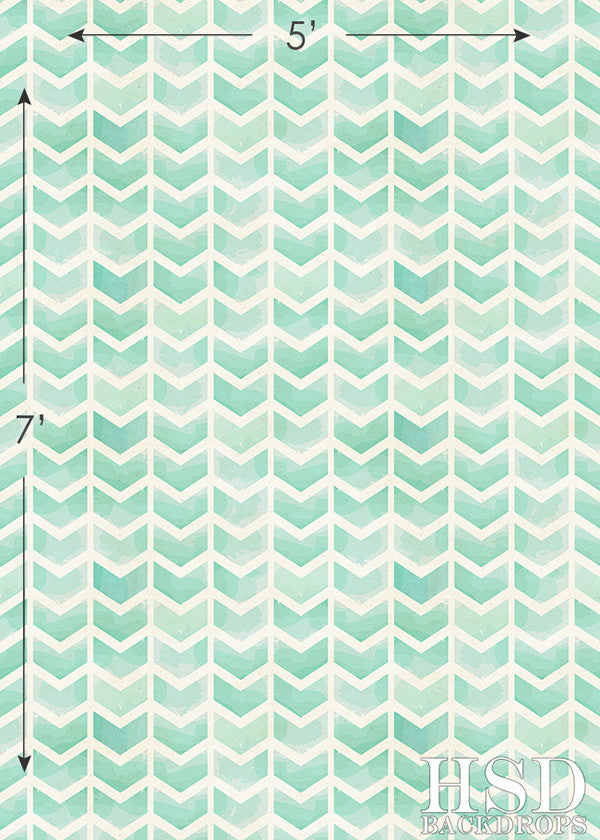 Turquoise Green Chevron Arrows - HSD Photography Backdrops 