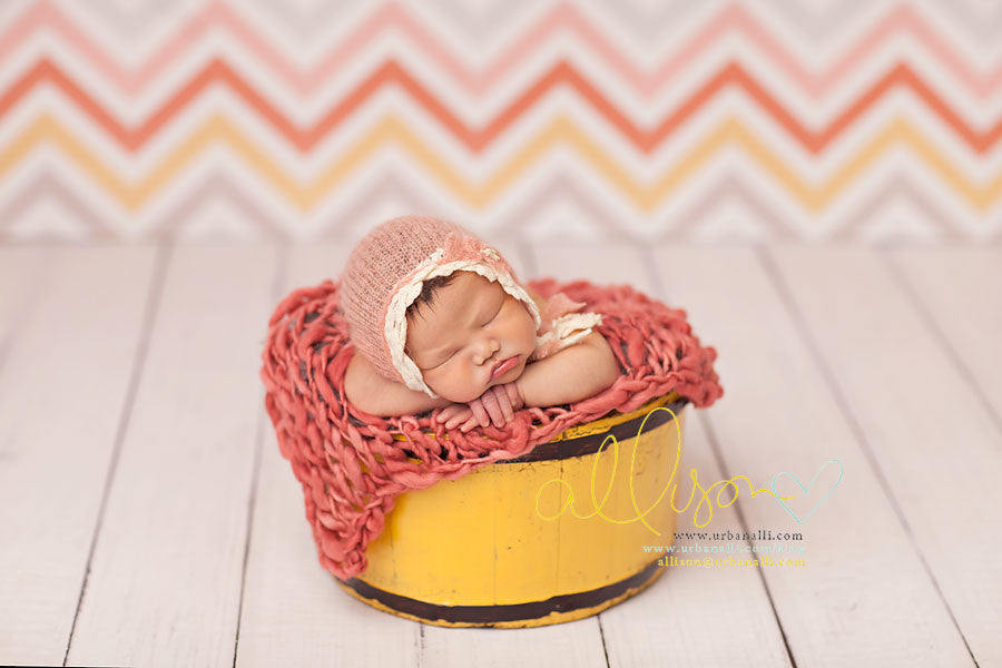 Pink Orange Chevron - HSD Photography Backdrops 