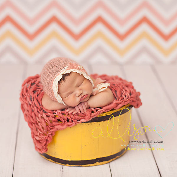 Pink Orange Chevron - HSD Photography Backdrops 