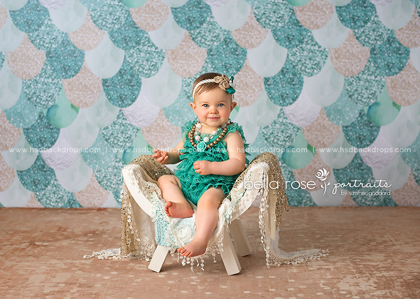 Teal Mermaid Tail - HSD Photography Backdrops 