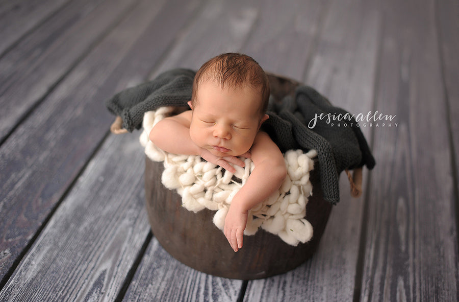 Weathered Gray Wood Floor Drop Floor Mat - HSD Photography Backdrops 