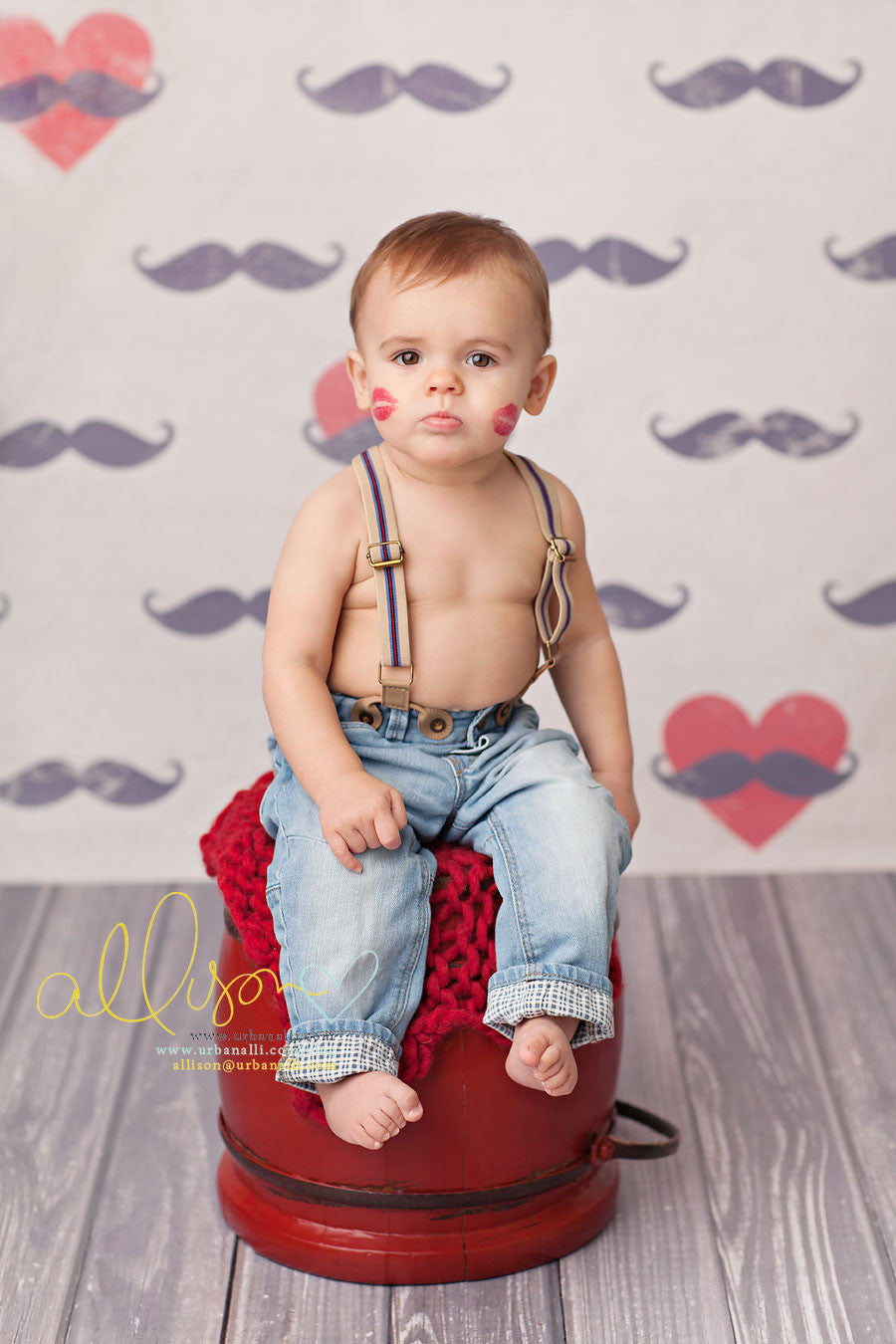 Mustache Hearts - HSD Photography Backdrops 