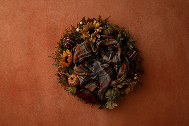 Harvest Wreath | Burnt Orange Autumn Coll. | Digital - HSD Photography Backdrops 