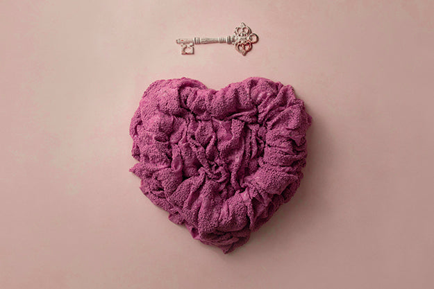 Newborn Digital Backdrop | Key to my Heart Pink - HSD Photography Backdrops 