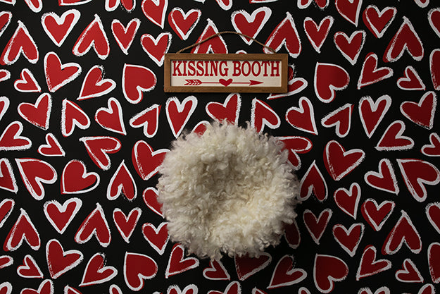 Newborn Digital Backdrop | Kissing Booth Hearts - HSD Photography Backdrops 