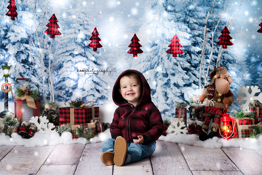 Holiday | Winter Fir Trees Set Up - HSD Photography Backdrops 